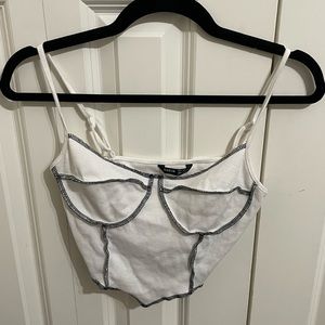 outside stitch crop top